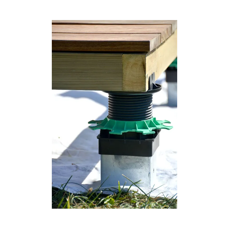 Plot terrasse réglable 20/90 mm pour pieu métallique Jouplast Elevo