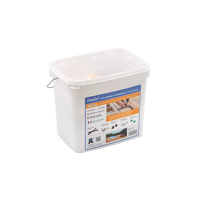 Fixation invisible pour lame de terrasse en bois FIXEGO Jouplast