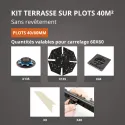Kit terrasse sans revêtement 40M² Jouplast - finition blanc perle
