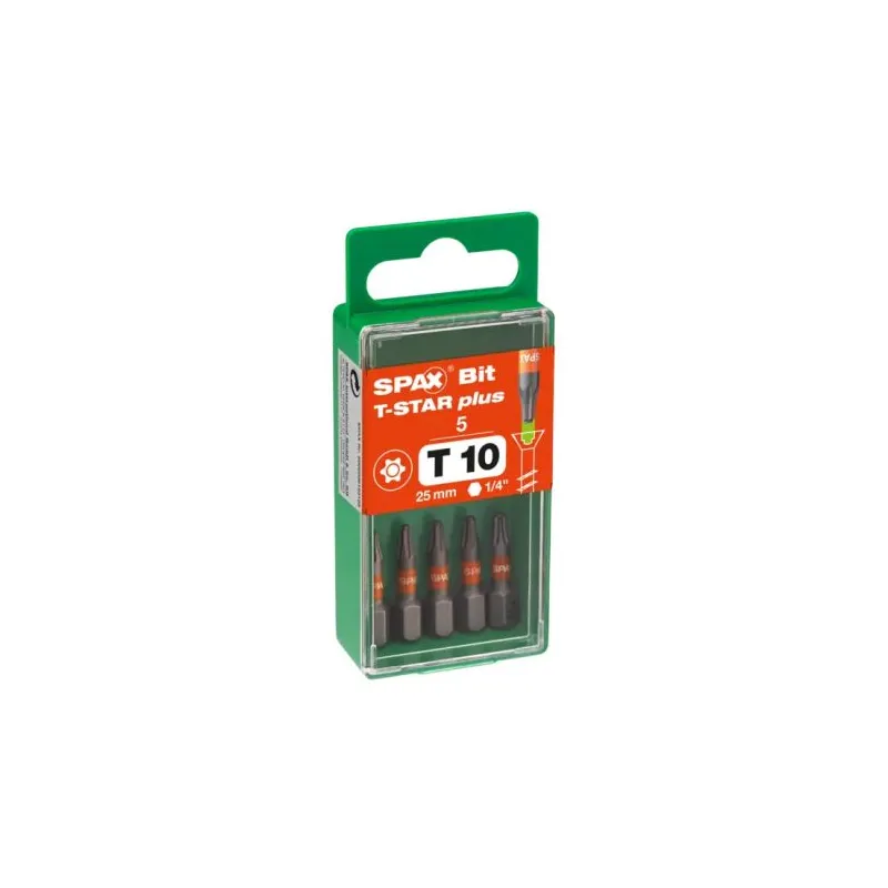 Boîte de 5 embouts T-STAR+ – Empreinte T10 à T40 - 25 mm