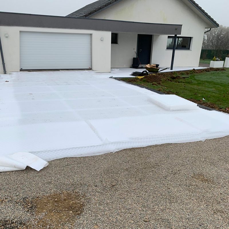 Stabilisateur de gravier 1,92 m² - Blanc - 120 X 160 X 3 cm Blanc - EASYSTAB