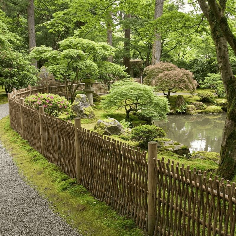 Panneau cloture noisetier en tressage vertical - 3 tailles disponibles