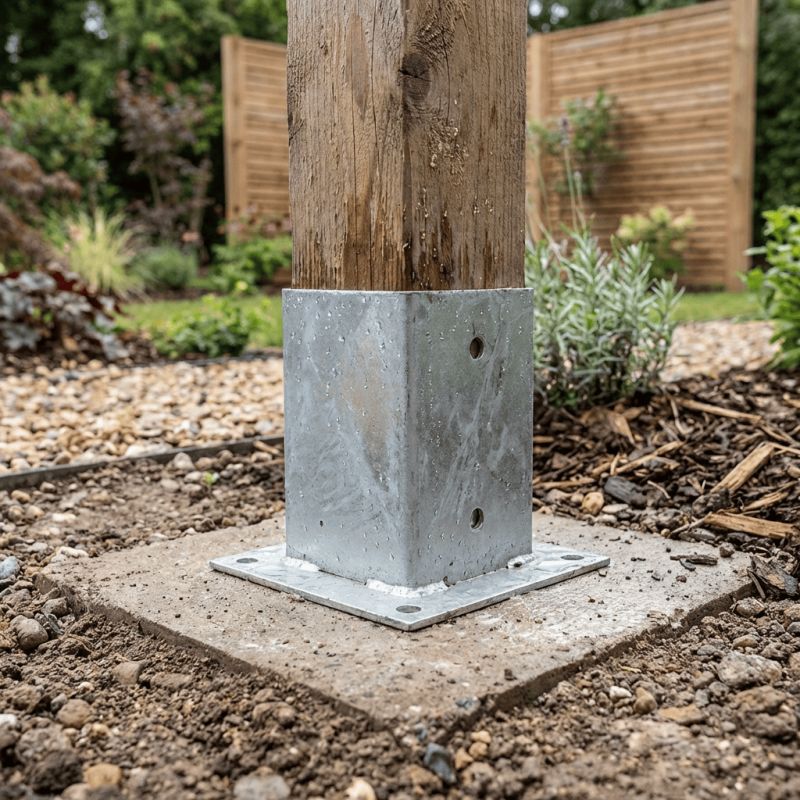 Platine pour poteau bois - 90x90mm