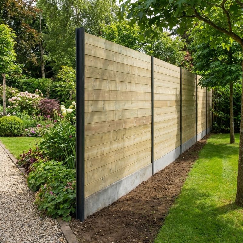 Lame de clôture en bois intermédiaire 27x145/130 - 2.5ml – Pin Sylvestre classe 3