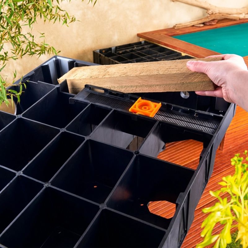 Lot de 3 lambourdes en bois pour escalier Modulesca - Jouplast